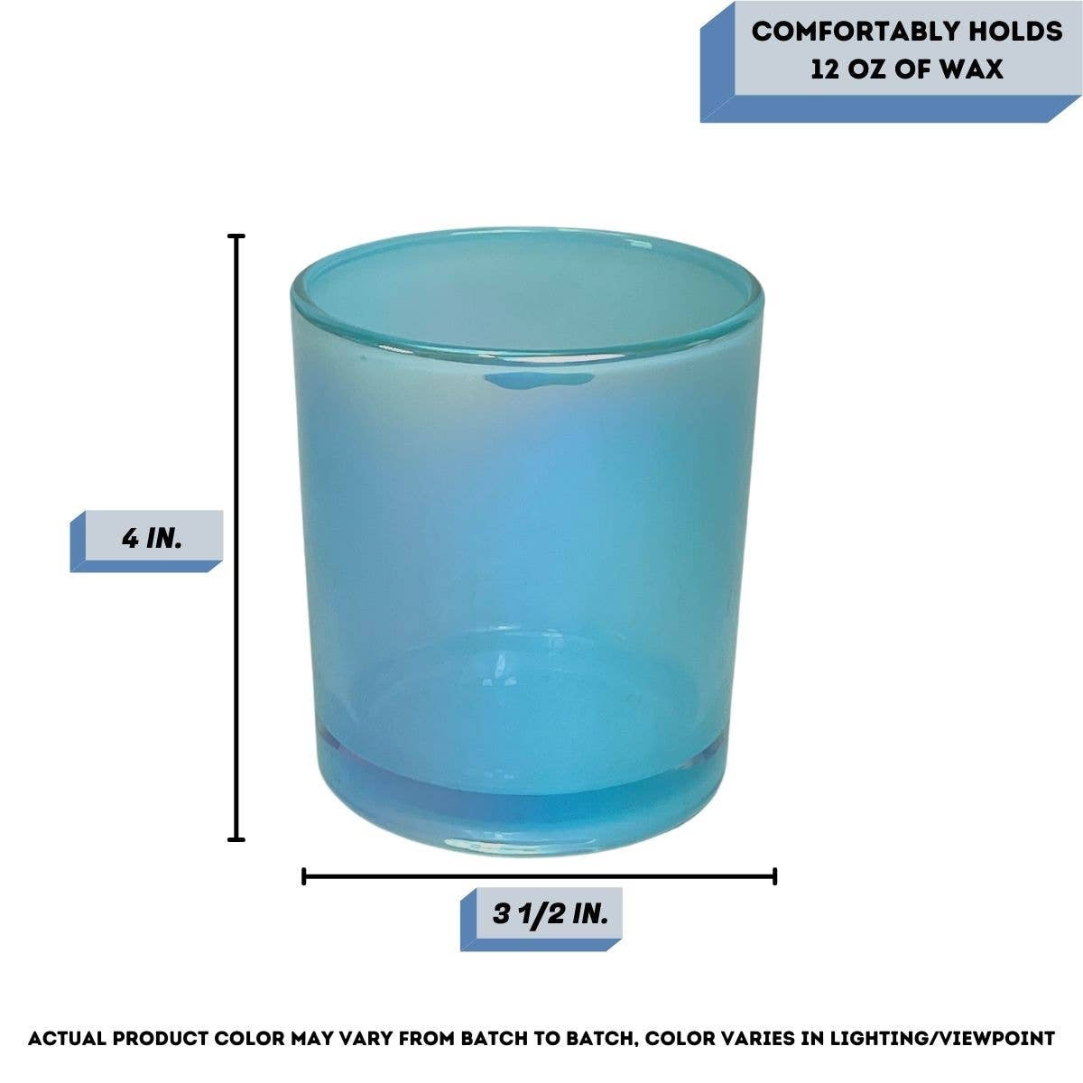 14 oz. Havana Iridescent Mermaid Empty Candle making Jar candle vessels for DIY candle-making projects (Box of 36) FREE SHIPPING