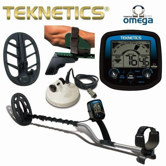 Teknetics Omega 8000 Metal Detector with 5”, 10” & 11” Search Coil Made in USA!