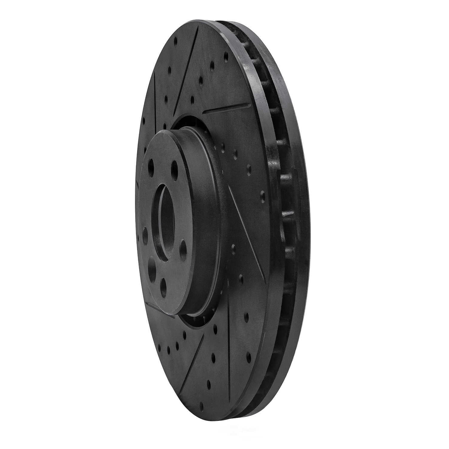 Dynamic Friction Company 633-27043L DFC Brake Rotor - Drilled And Slotted - Black