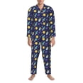 thumbnail image 3 of Salouo Astronaut Corgi Print Button-Front Long Sleeve Pajama Set for Men, Soft 2Pjs Men's Long Sleeve Sleepwear-X-Large, 3 of 7