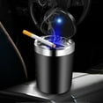 thumbnail image 7 of Yirtree Car Ashtray Stainless Steel Car Ashtray Cup Holder With Blue LED Light Indicator Smokeless for Most Car Cup Holder, 7 of 7