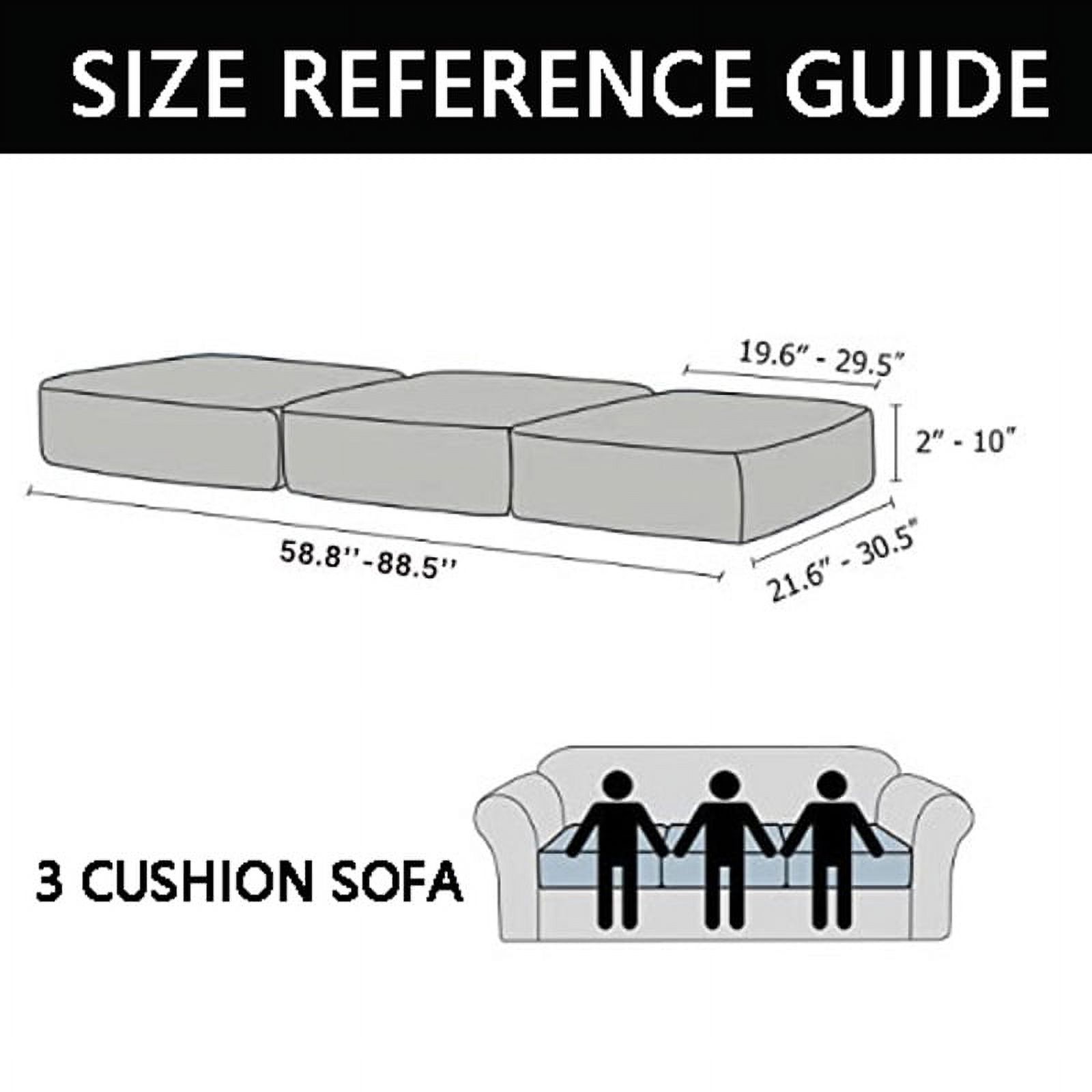Shukii PU Waterproof Couch Cushion Covers Sofa Seat Covers Stretch Sofa Slip Covers Combination Sofa Cover Couch Sofa Covers For Pets With Elastic Bottom 3 Cushion Sofa,Black