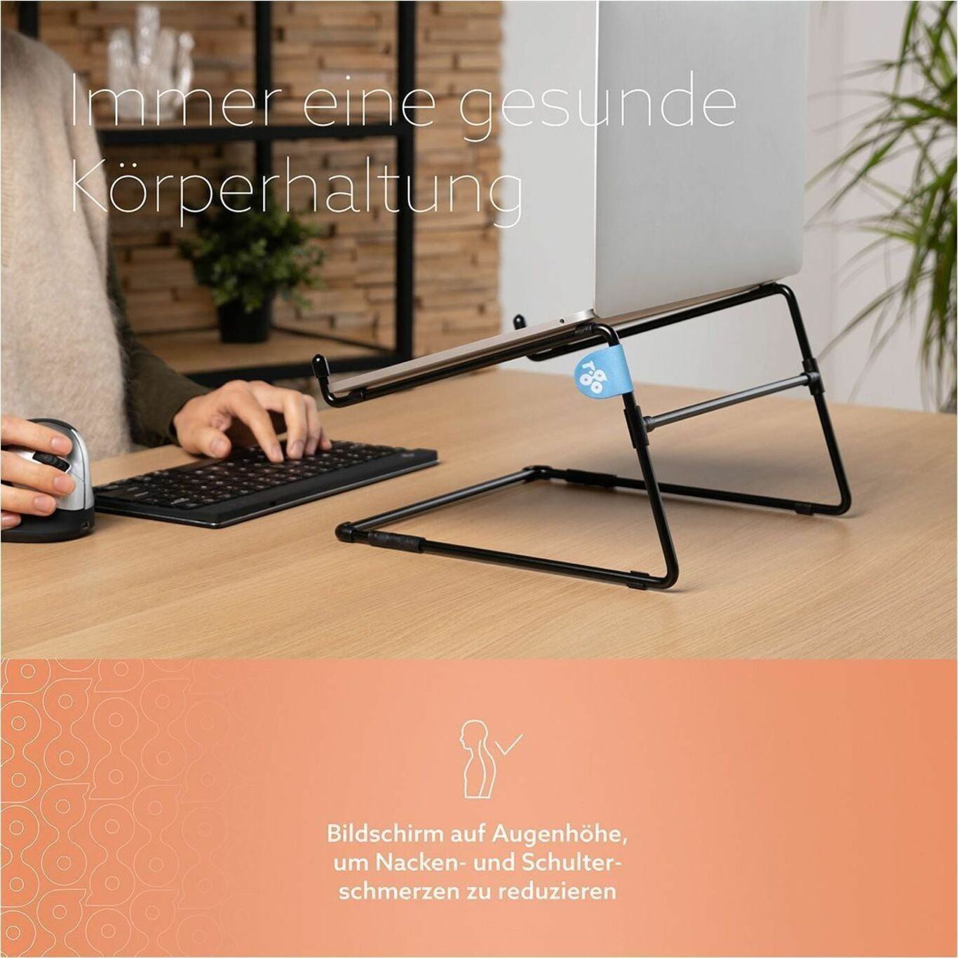 R-Go RGOSC020BL Steel Laptop Stand Black