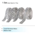 thumbnail image 3 of Uxcell 4 Roll 1 Yard 12mm 1mm Self Adhesive Crystal Rhinestone Ribbon 4 Style Bling Stickers for Crafts Project White, 3 of 5