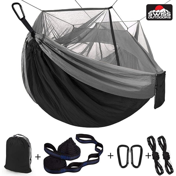 Hamaca Doble con Mosquitero para Camping Swiss Outdoors negro Unitalla Swiss Outdoors SWO-HD1RD-GY