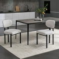 thumbnail image 5 of S-HOME Set of 2 Upholstered Boucle Dining Chairs with Elegant Black Metal Legs Perfect for Contemporary Dining Rooms, 5 of 18