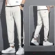 thumbnail image 2 of Pantalones deportivos para hombre, lisos, con bolsillos y cremallera, pantalones deportivos para hombre, pantalones finos, pantalones de gimnasio recortados de verano, estilo coreano, diseñador Y2k, 2 of 5