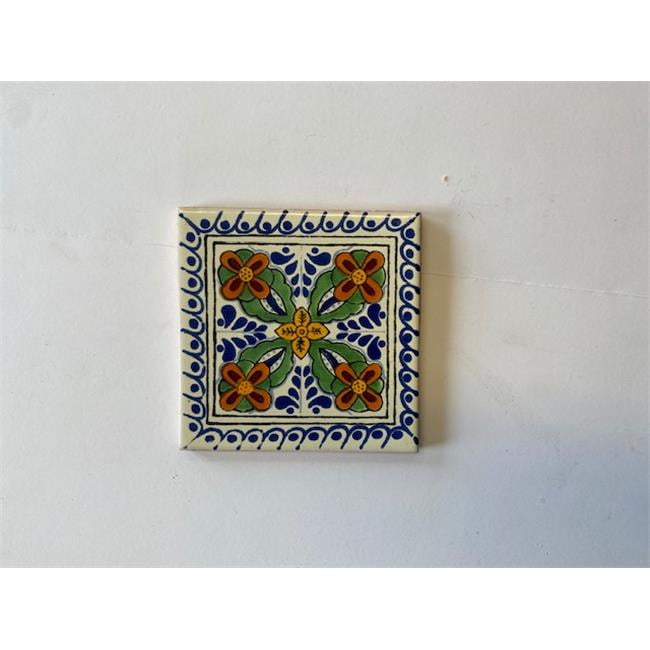 Box of 100 4x4 " Mexican Hand Painted Tiles Mixed Desings 50 D 