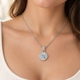 thumbnail image 5 of Women's Round-Cut Solitaire Pendant Necklace, White Copper Silver-Tone Chain, Fashion Commuter Necklace for Women, 5 of 7