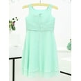 thumbnail image 7 of Yartina Kids Flower Girl Wedding Ball Gown Sleeveless Ruched Chiffon Pageant Party Princess Dress Mint Green 10, 7 of 7