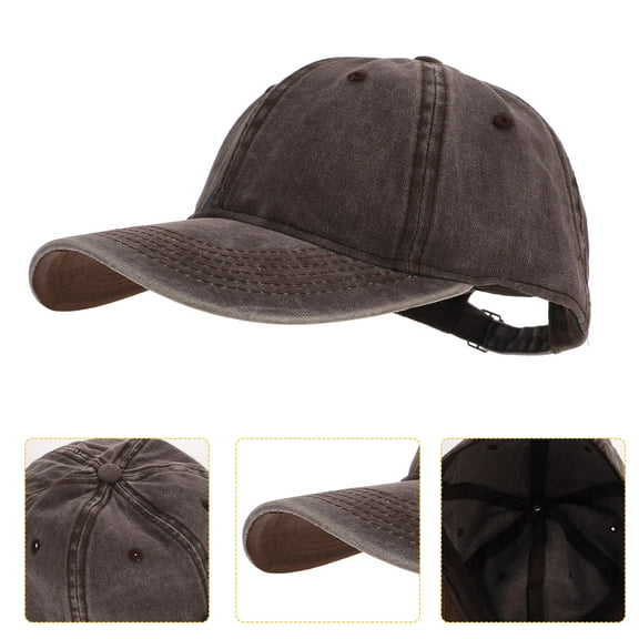 WHAMVOX  Washed Baseball Cap Caps Bucket Hat for Women Has Women's Lovers Brown