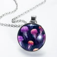 thumbnail image 2 of Jellyfish Women's Circular Glass Design Pendant Necklace, 2 of 5