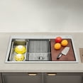 thumbnail image 5 of DENEST New 33"x22" Single Bowl Undermount Workstation Kitchen Stainless Steel Sink SALE, 5 of 23