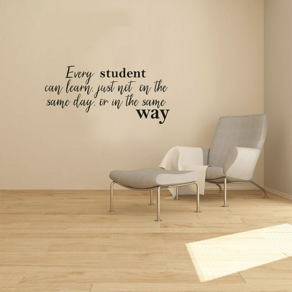 Every Student Can Learn Just Not On The Same Day OR On The Same Way Life Quote Reading Vinyl Wall Sticker Art Decal Boys Girls Kids Room Design Bedroom Nursery KinderHome Decoration Size (6x10 inch)