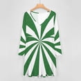 thumbnail image 4 of Aesthetic Emerald Green And White Sunburst Long Sleeve Dresses For Women Vintage Elegant Party Dress Oversized V-neck Dress S-8XL, 4 of 7