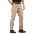 thumbnail image 4 of Tactical Cargo Pants for Men Water Resistant Hiking Work Pants with Multi Pockets Ripstop Construction Pant Big and Tall Size S-3XL Khaki, 4 of 9