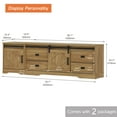 thumbnail image 6 of WAMPAT Farmhouse Entertainment Center for 85" TVs, 2-in-1 Wooden TV Stand with Barn Door, Adjustable Shelves and Storage Drawers,Media Console Table for Living Room,Vintage Oak, 6 of 6