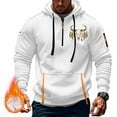 thumbnail image 4 of DODADAWANJ Mens Cargo Hoodies Graphic Quarter Zip Hooded Pullover Big and Tall Drawstring with Multi Pockets Hoodie for Camping Daily XXL, 4 of 5