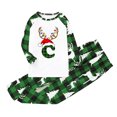 thumbnail image 2 of Odeerbi Christmas Pajamas for Family Holiday Long Sleeve Initial Name Family Christmas Pajamas Matching Sets Kids Printed Home Wear Two-Piece Sleepwear Xmas Family Matching PJs Set Green, 2 of 3