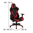 thumbnail image 6 of BizChair Black Gaming Desk and Red/Black Reclining Gaming Chair Set with Cup Holder, Headphone Hook & 2 Wire Management Holes, 6 of 13