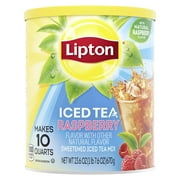 Lipton Iced Tea Mix Black Tea, Raspberry, Caffeinated, 10 Quarts