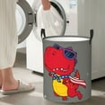 thumbnail image 4 of Picia Dinosaur Super Hero Cartoon Large Laundry Basket, Waterproof, Freestanding Laundry Hamper, Collapsible Tall Clothes Hamper with Extended Handles-, 4 of 8