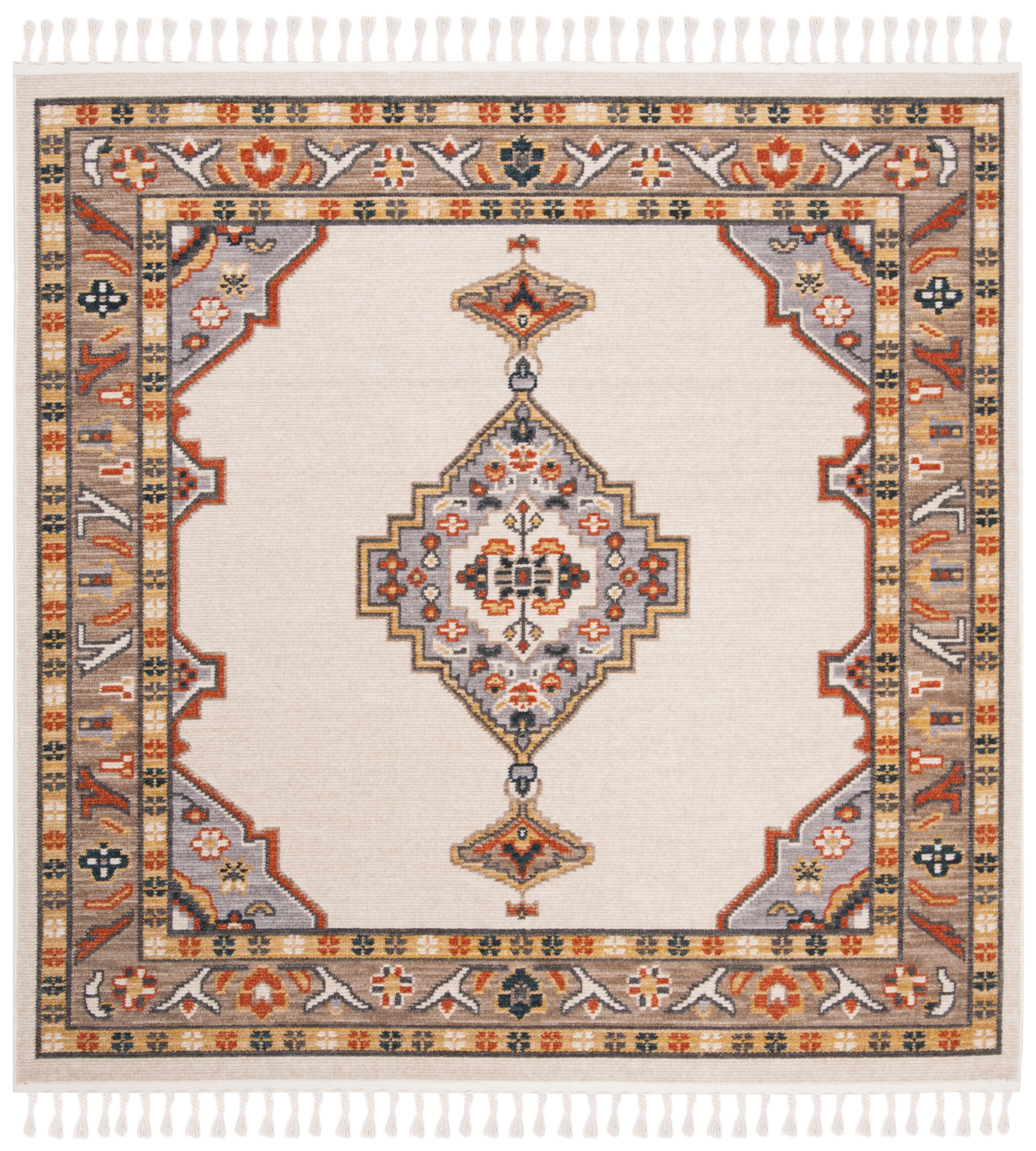 Safavieh Farmhouse Arline Southwestern Area Rug, Gray/Cream, 6'3" x 6'3" Square