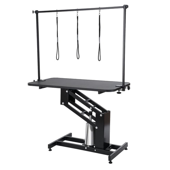 43" Dog Grooming Table Hydraulic, Heavy Duty Pet Grooming Station Adjustable Height, Anti-Slip Tabletop, 400lbs Capacity, for Small Medium Dogs