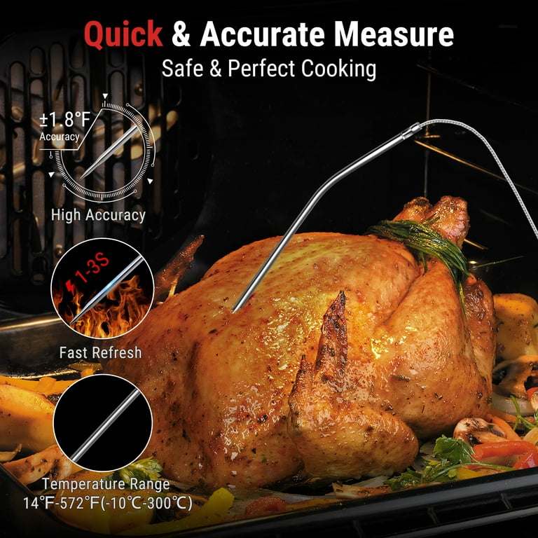 Thermopro Tp17w Digital Meat Thermometer With Dual Probes And Timer Mode  Grill Smoker Thermometer With Large Lcd Display : Target