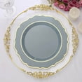 thumbnail image 6 of Efavormart 10 Pack | 10" Dusty Blue Plastic Dinner Plates Disposable Tableware Round With Gold Scalloped Rim for Wedding, Outdoor Receptions, Banquets, Holiday Dining, 6 of 11