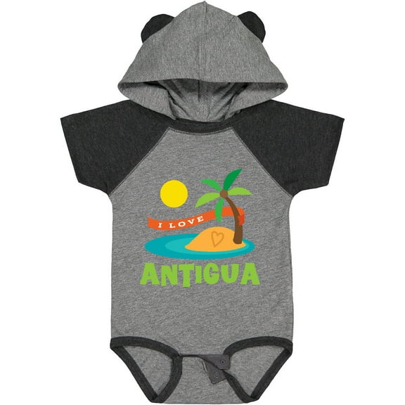 Inktastic I Love Antigua Boys or Girls Baby Bodysuit