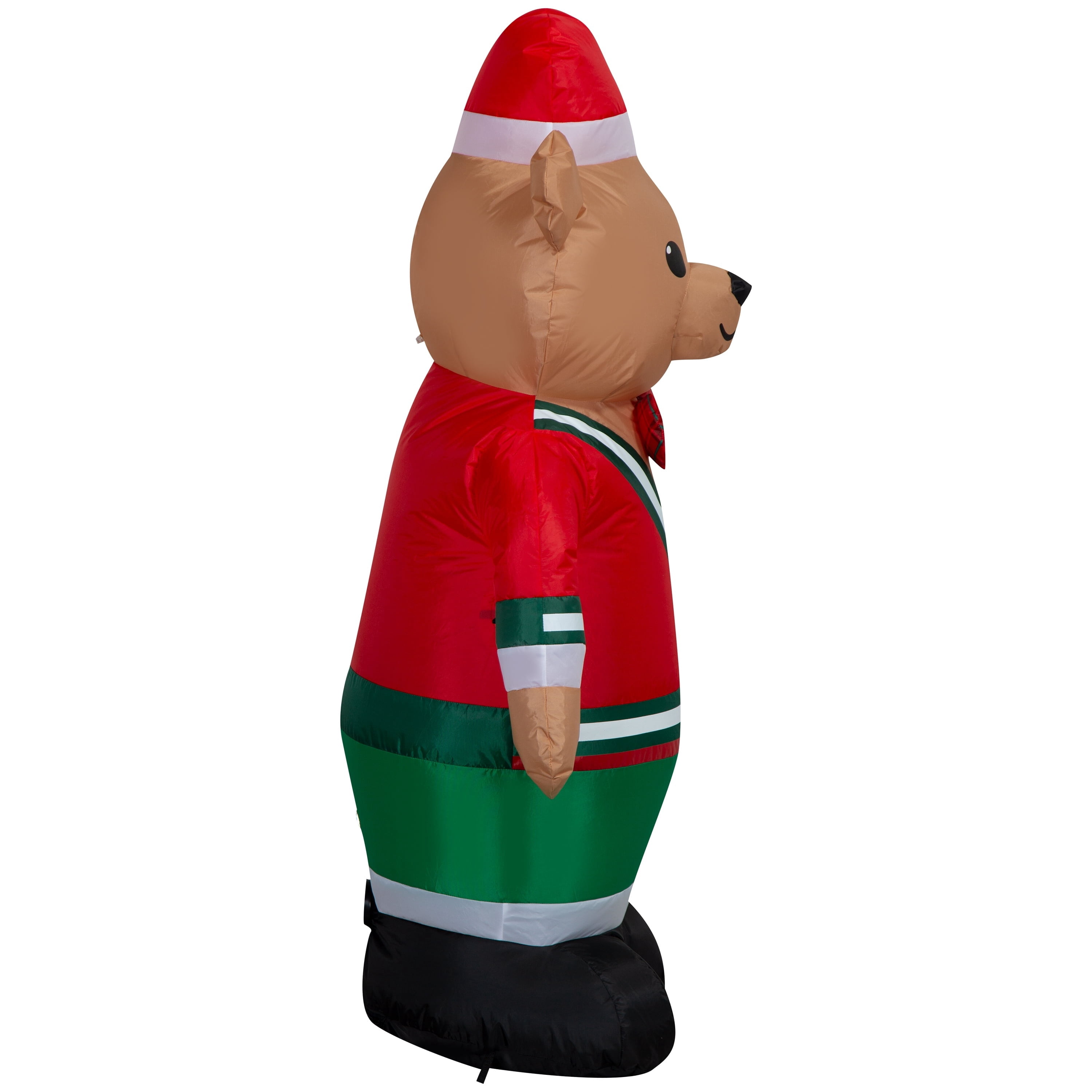 Multicolor Teddy Bear Christmas Airblown Yard Inflatable, 4', by Holiday Time