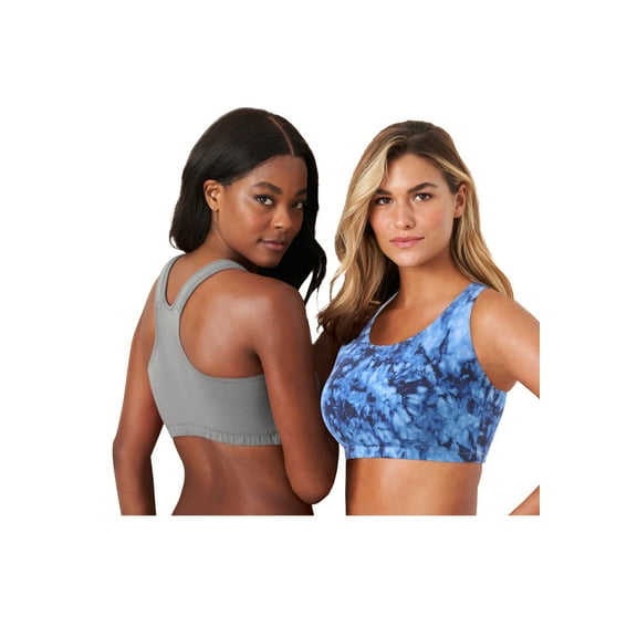 Comfort Choice Women's Plus Size Wireless Sport Bra 2-Pack
