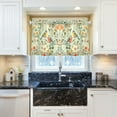 thumbnail image 3 of Yayeee Kitchen Curtains Light Filtering 27"x36" Rod Pocket Short Cafe Window Panel, Green Floral Pattern, 3 of 7