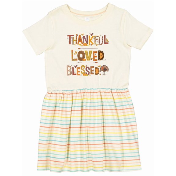Inktastic Thankful Loved Blessed Girls Toddler Dress