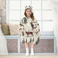 thumbnail image 7 of FORMRS Wearable Blanket Hoodie with Sleeves for Kids Cozy Flannel Sweatshirt, Plaid Deer, 7 of 7