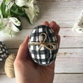 thumbnail image 5 of FaLX 5 Pcs/Set Easter Eggs Pendants Contrast Color Plaid Print with Strap Realistic Egg Fabric Cover Decorative Reusable Happy Easter Egg Decoration Toys Easter Supplies, 5 of 8