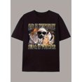 thumbnail image 2 of T-Shirt d'Été Décontracté pour Homme avec Imprimé de Chat « Sad is Temporary, Swag is Forever » - Col Rond, Manche Courte, Stylé et Polyvalent, T-Shirt Chat, 2 of 5
