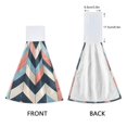 thumbnail image 3 of Yayeee Kitchen Hanging Hand Towels Set of 2 with Loop Bathroom Absorbent Tie Towel, Pink Geometric, 3 of 7