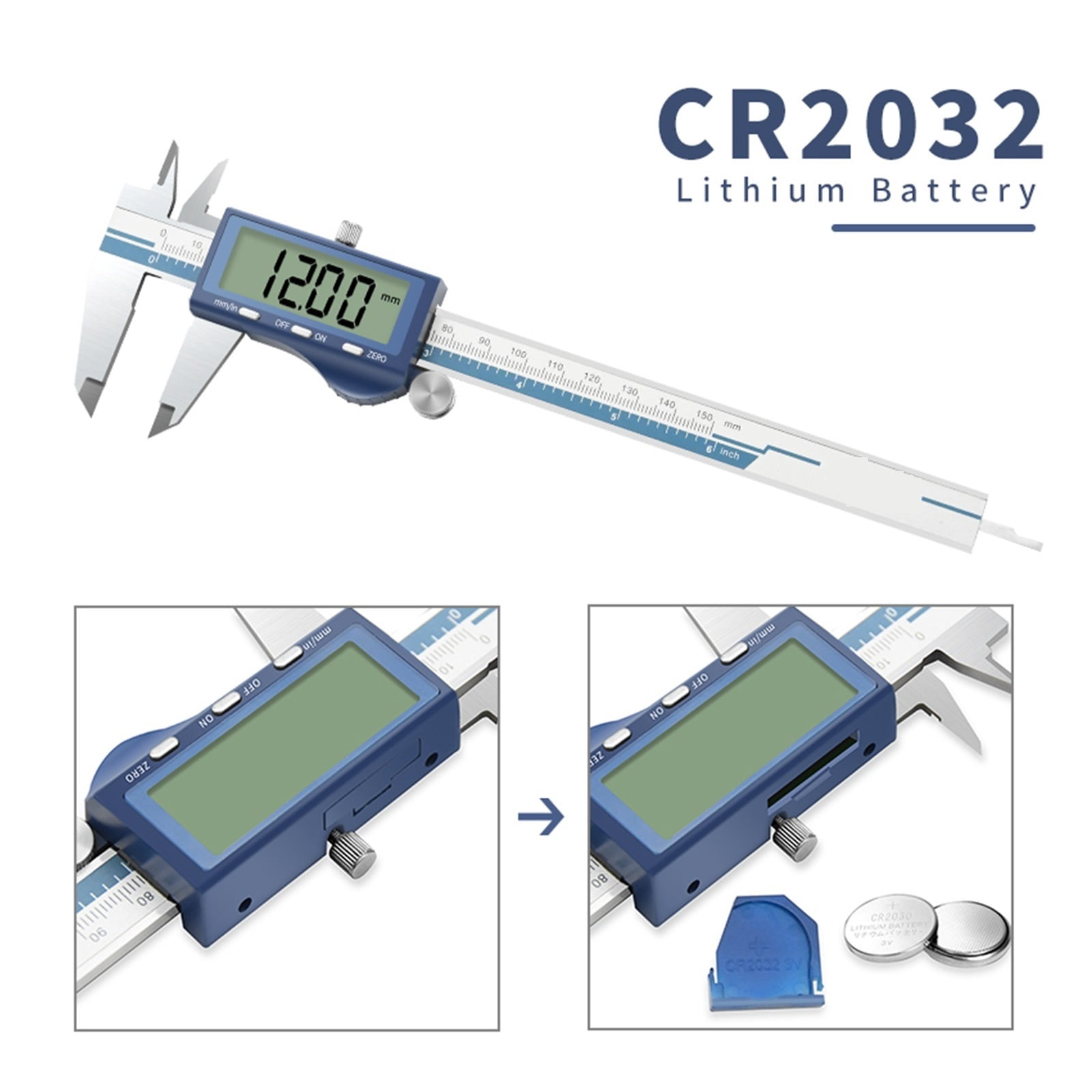 Digital Caliper IP 54 Waterproof 150 Mm 6 Inch Caliper Metal Vernier Caliper Measurement Tool