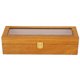 thumbnail image 1 of Caja expositora de relojes de madera con 6 rejillas, caja de almacenamiento transparente para relojes con ventana, 1 of 5