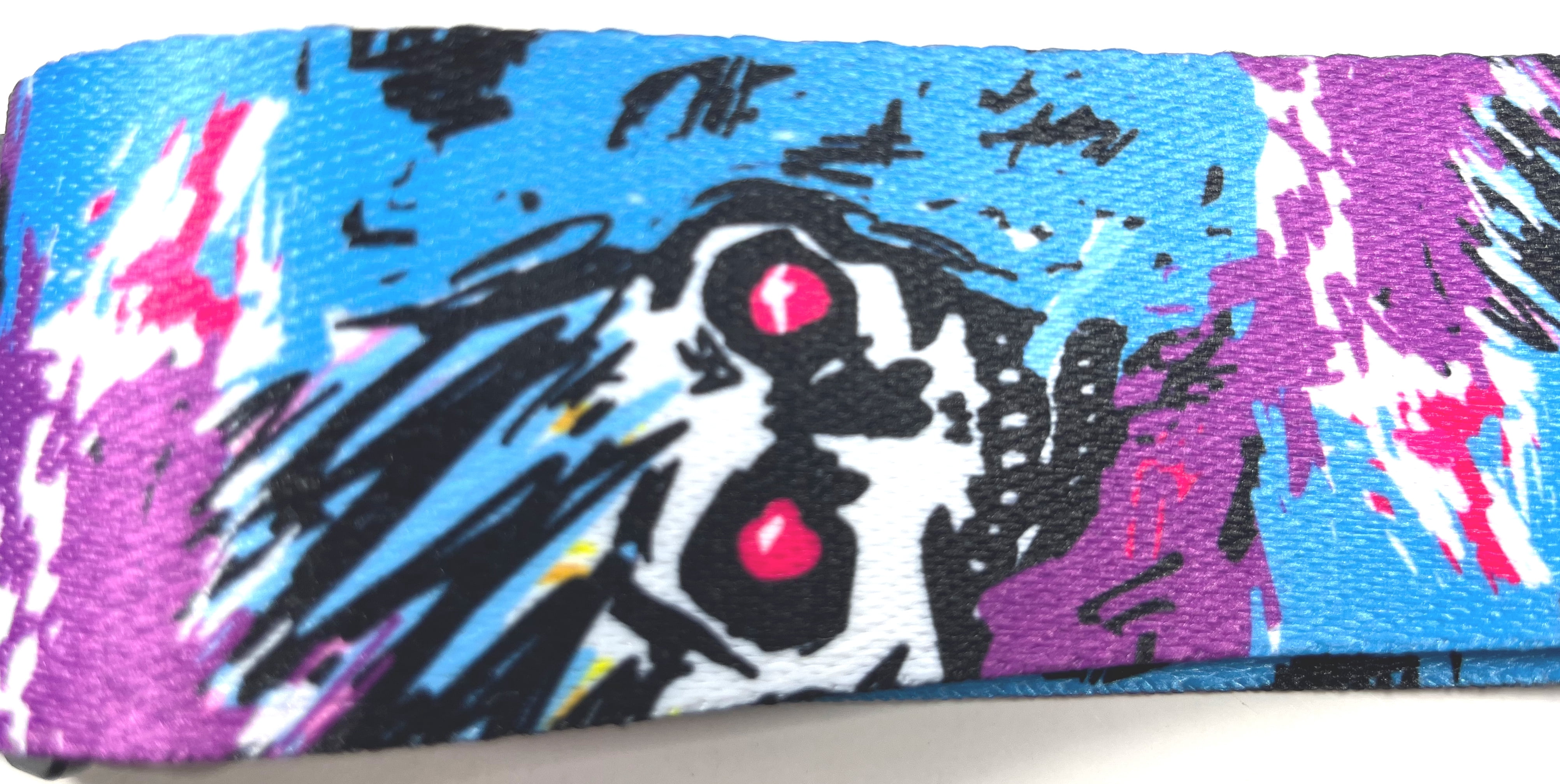 Lock-It Straps Polymer Plush 2" Locking Guitar Strap Blue Skull