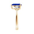 thumbnail image 3 of ANGARA Lab Grown 3 Ct Blue Sapphire 3 Stone Engagement Ring for Women in 14K Yellow Gold (Size-10x8mm) | September Birthstone, Anniversary, Jewelry Gift for Women | Lab-Grown Blue Sapphire Ring, 3 of 8