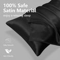 thumbnail image 4 of Satin Pillowcase Queen Pillow Cases Set of 2 Silky Pillow Cover with Envelope Closure,Black 20x30 inches MYDOMIC, 4 of 9