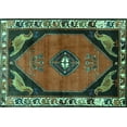 thumbnail image 1 of Ahgly Company Indoor Rectangle Persian Turquoise Blue Traditional Area Rugs, 7' x 9', 1 of 4