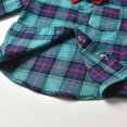 thumbnail image 5 of CLOISE Button down Shirts for Boys Toddler Long Sleeve Collared Tops Plaid Cotton Casual Fashion Fall Winter Clothes Green 18Months, 5 of 6