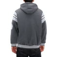 thumbnail image 2 of Men's Athletic Los Angeles Varsity Sherpa Fleece Lined LA Zip Up Hoodie Jacket (Grey, 2XL), 2 of 7