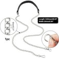 thumbnail image 2 of 1Pc 47.2Inch PU Leather Chain Stras Handbag Chain Handles Replacement Handbag Shoulder Strap with Iron Curb Chain and Alloy Swivel Snap Clasps for DIY Bag Handbags Making, 2 of 4