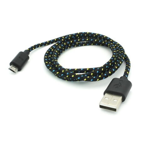 Black Braided 10ft Long USB Cable Compatible With Samsung Galaxy Tab S2 NOOK 8.0 (SM-T710) 9.7 S 8.4 SM-T700 10.5 SM-T800 E NOOK 9.6 (SM-T560) Active A 9.7 8.0 10.1 4 NOOK 7.0 (SM-T230) J4Z price history on PriceWatchPro