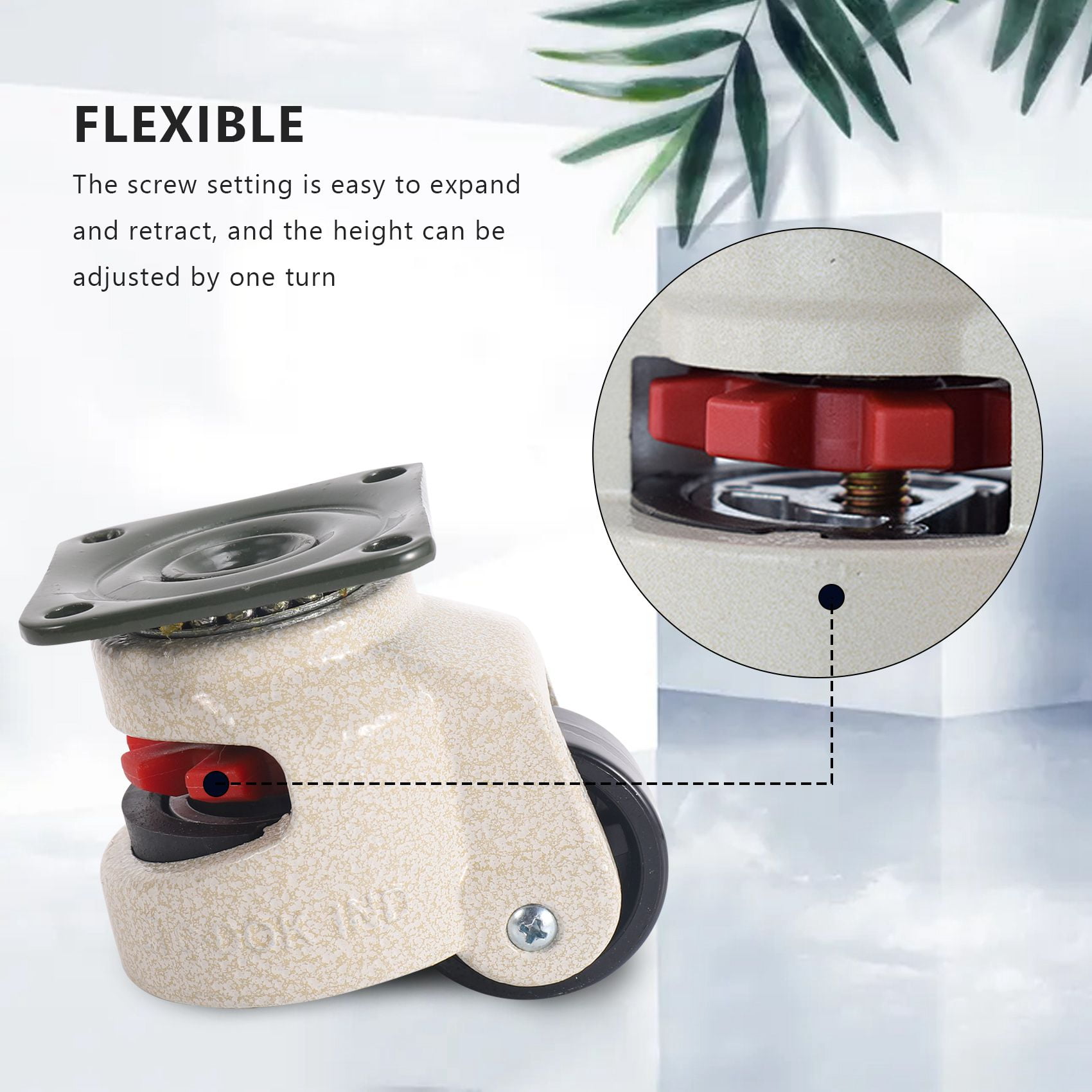 4 Pcs Retractable Leveling Casters Industrial Machine Swivel Caster Castor Wheel for Office Chair Trolley 330 Lbs Capacity -40F